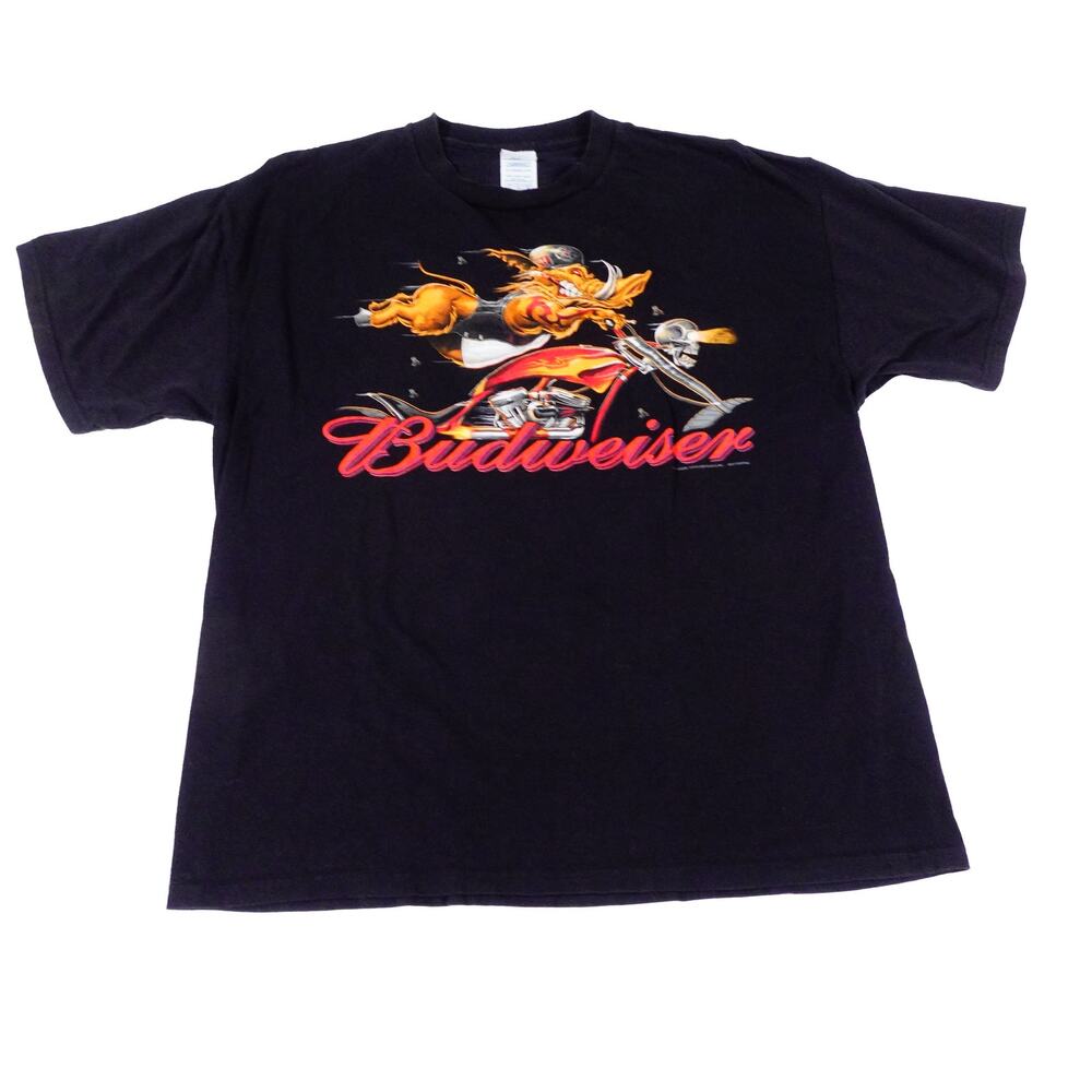 Budweiser Vintage Y2K Hog Motorcyle Delta Made in USA T Shirt Men's XL